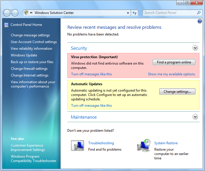 Windows 7 hits Milestone 3-solution-center.png