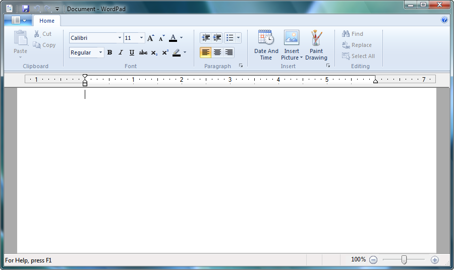 Windows 7 hits Milestone 3-wordpad.png