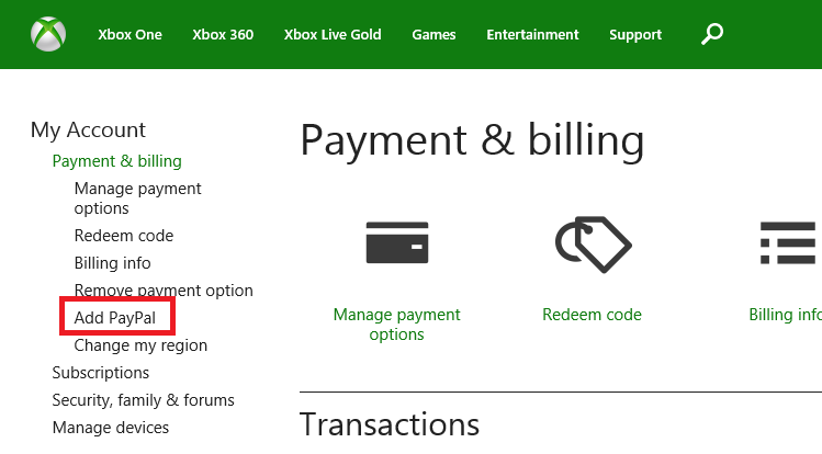 xbox gold paypal