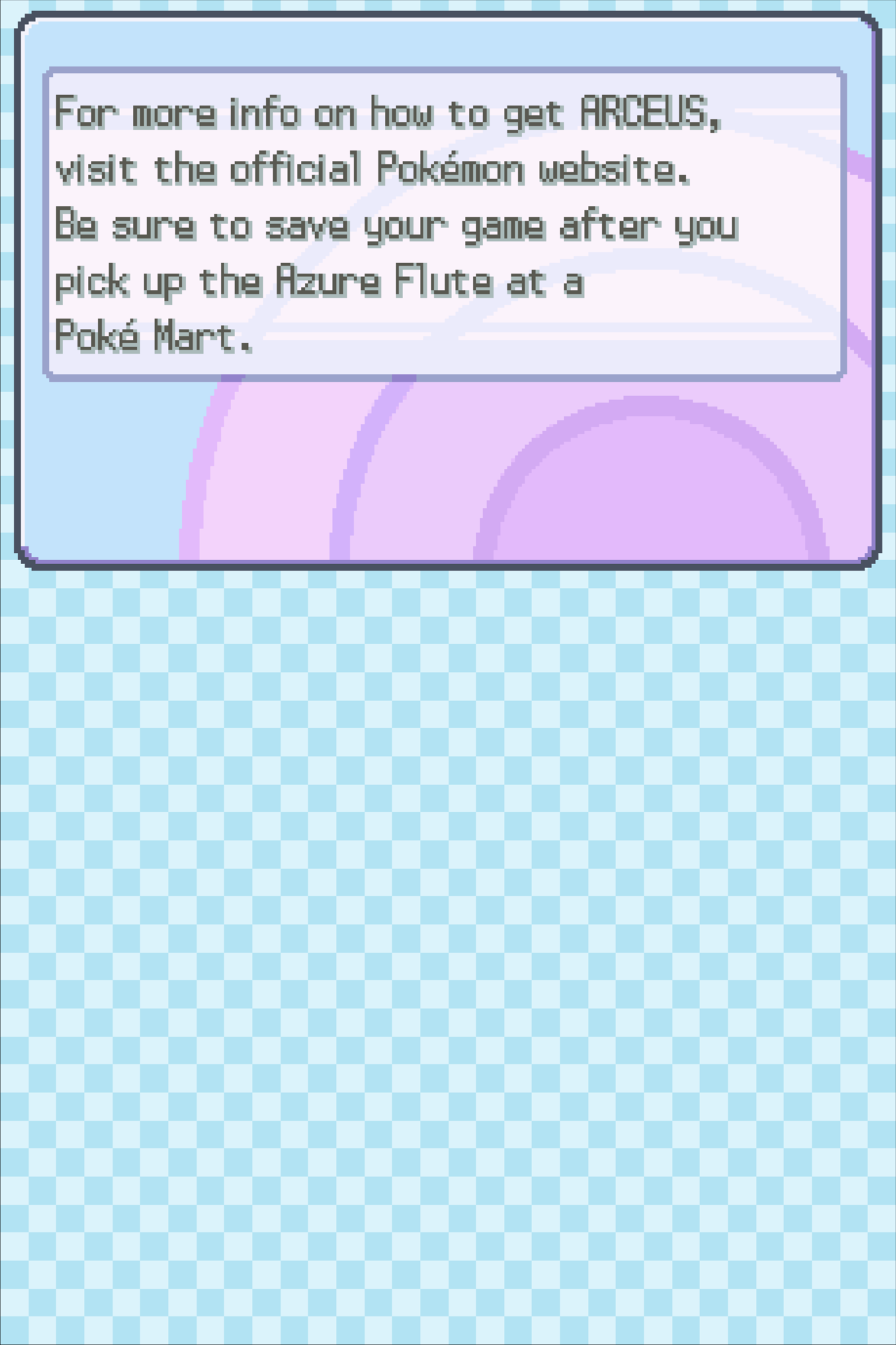 Pokemon Platinum Arceus Event - Azure Flute (Unreleased) 